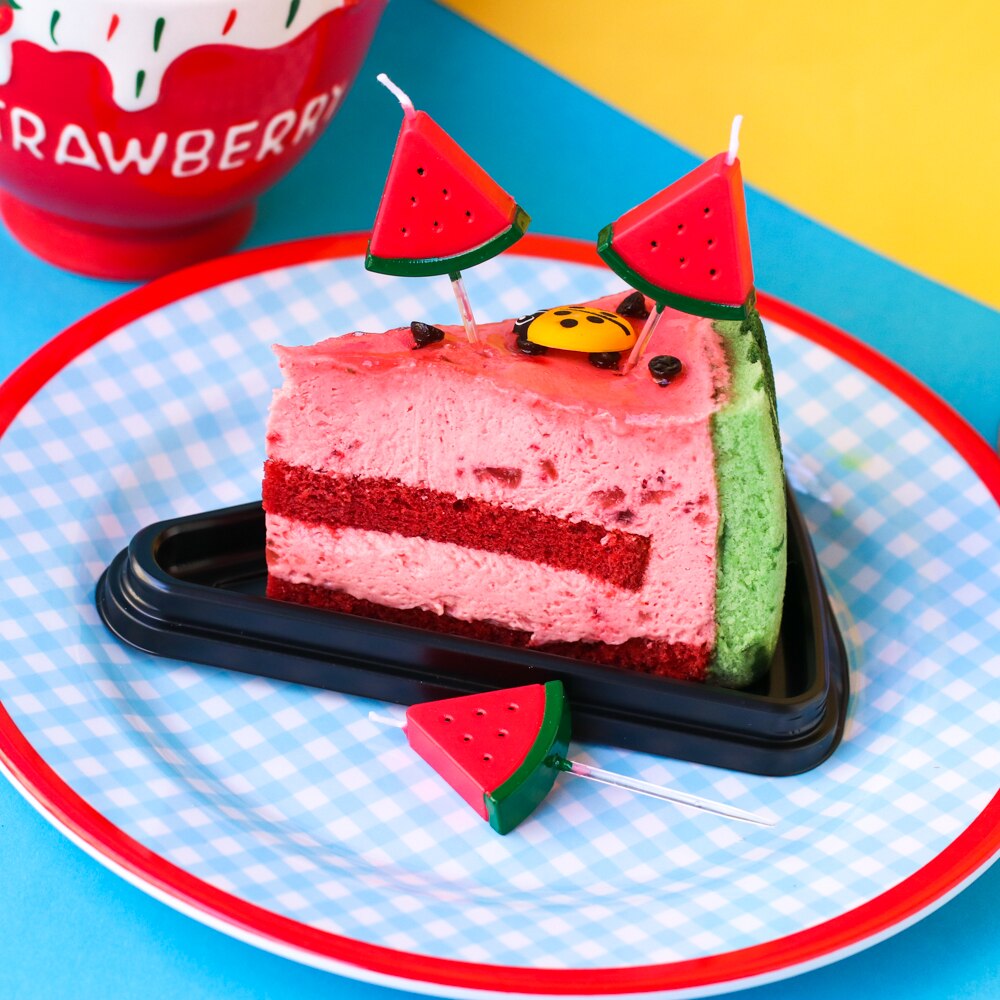 Small Apple Cherry Watermelon Pineapple Fruit Candle Set Cake Topper Wedding Children's Birthday Party Baking Dessert Table