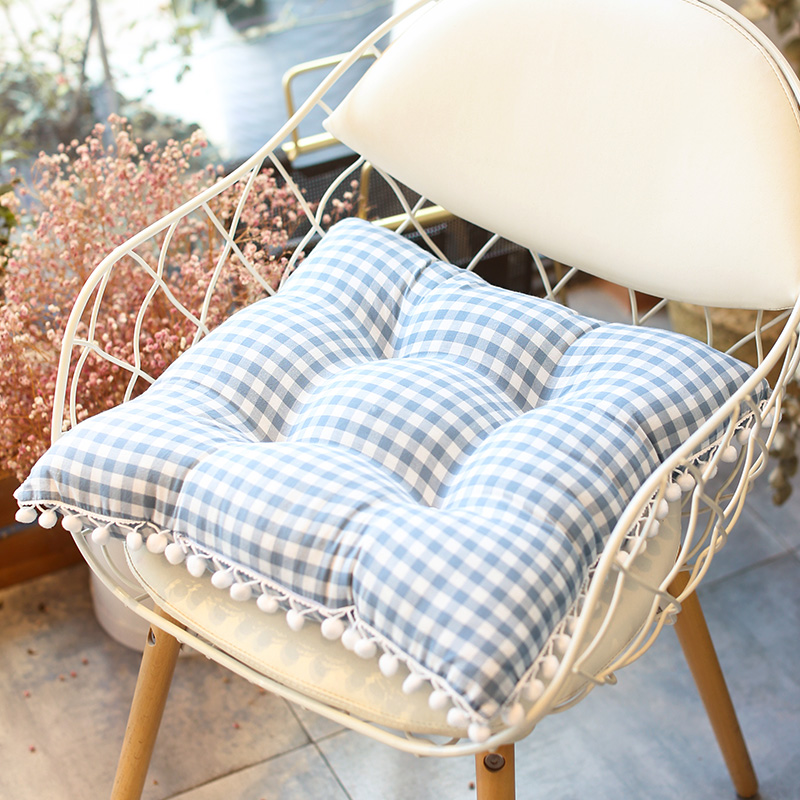 Boog Kussen Voor Stoel Home Decor Roze Grijs Cartoon Getuft Kussen Rugleuning Kussen Studenten Kinderen Meisjes Bureaustoel Kussen: Marine blauw