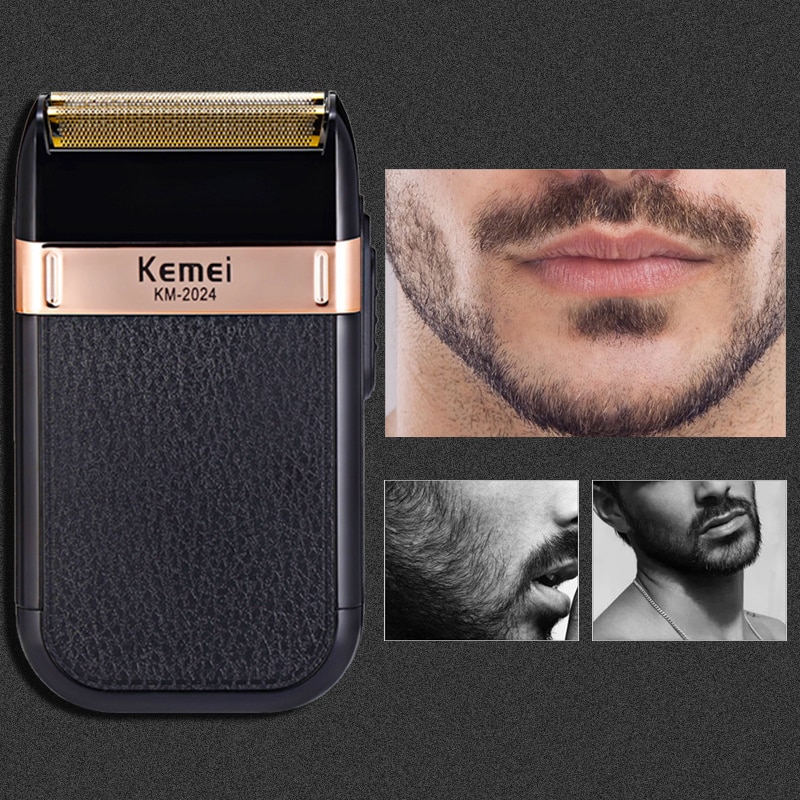 Kemei electric shaver leather razor case shaver for men Double knife net razor mens electric shavers for men razor men