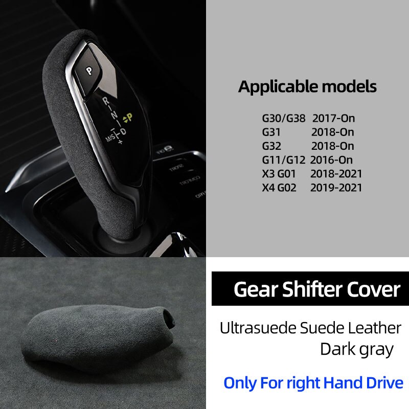 Ultrasuade-pomo de cambio de marchas de coche, cubierta embellecedora de ABS, pegatina superior de gamuza, para BMW X3 G01 X4 G02 G30 G31 G32 G11 G12: RHD dray