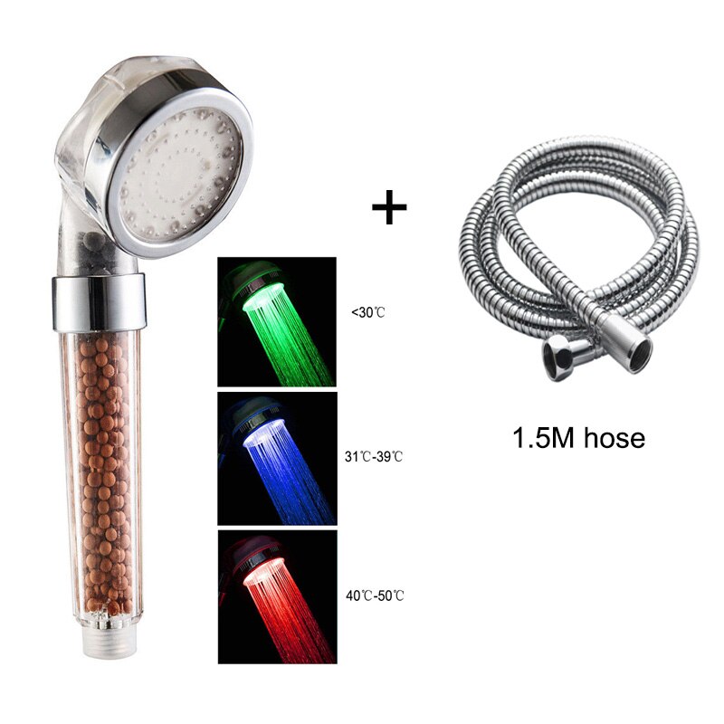 Zloog Led Douche Head Home Badkamer 3 Of 7 Kleuren Veranderende Led Douche Water Glow Light Douche Set: 3 Colors Set A