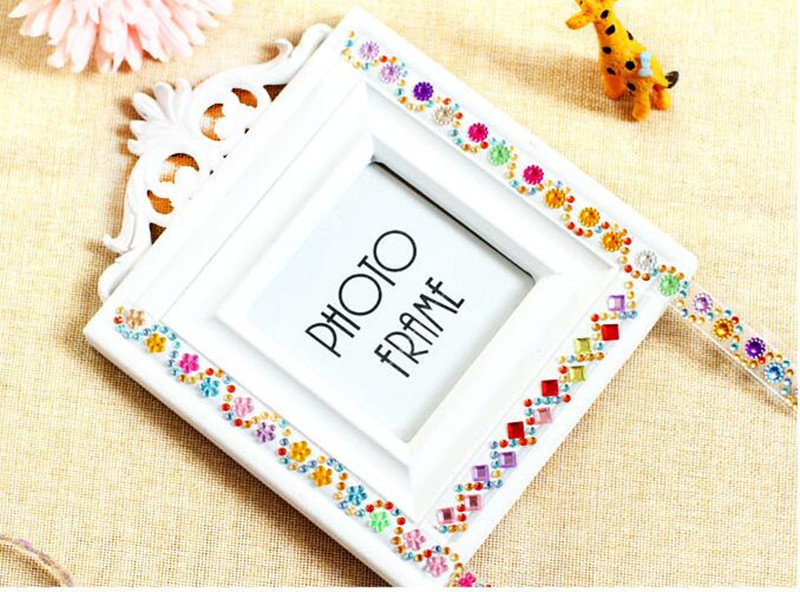 Happyxuan 4pcs/lot Crystal Diamond Stickers Tape Sheets DIY Hand Craft Materials Scrapbook Album Photo frame Decoration