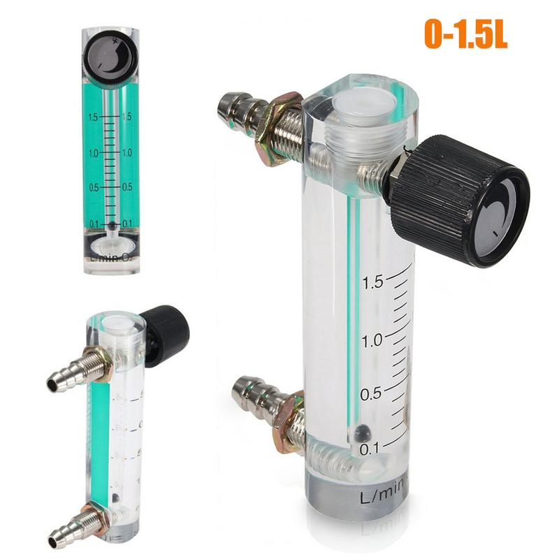 Oxygen Air Flow Meter 0-1.5LPM 1.5L Flowmeter With Control Valve For Oxygen Air Gas Flow Measuring Instruments