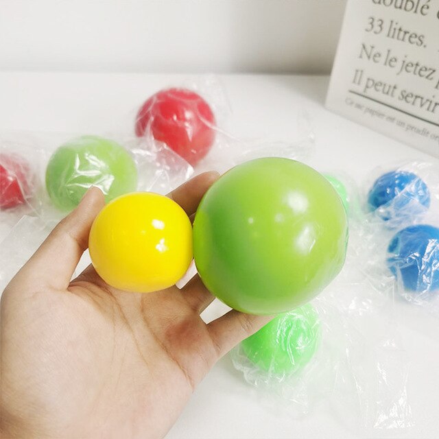 Stick Wall Ball Stress Relief Ceiling balls Squash Ball Globbles Decompression toy Sticky Target Ballceiling light ball: 1PCS ramdom 65MM