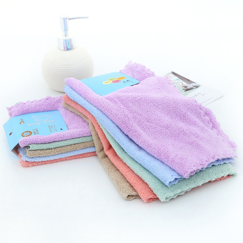 Baby 25x25cm Superfine Fiber Child Towel Super Soft Coral Fleece Towels Hand Towel Home Cleaning Face For Muslin