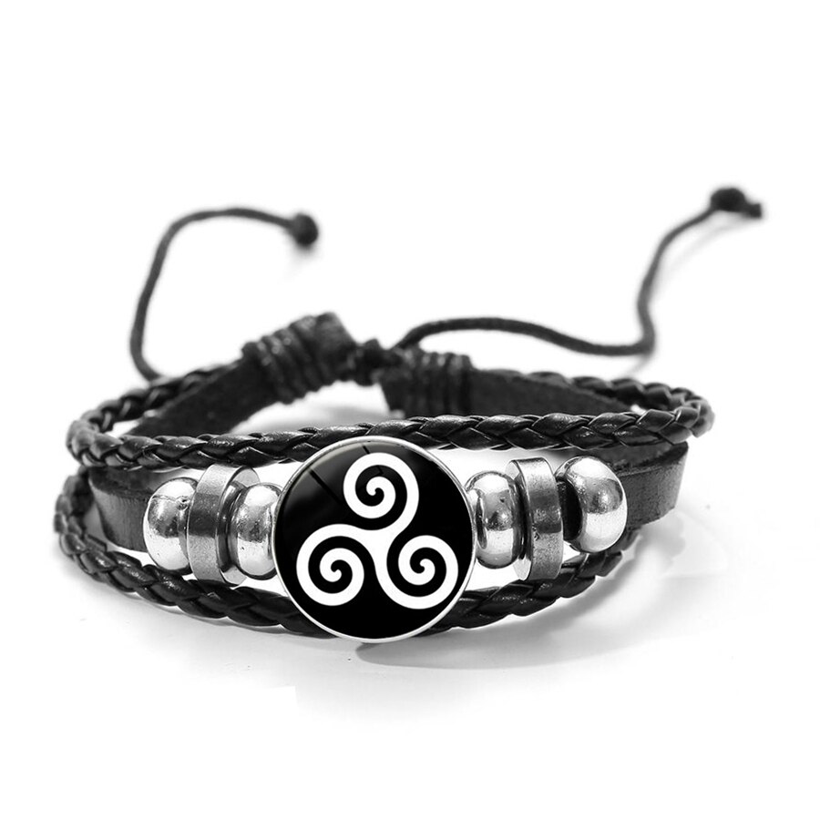 Nowa moda Teen Wolf Triskele bransoletka Steampunk Triskelion Allison Argent szklana kopuła ręcznie skórzane bransoletki bransoletki: Style 1