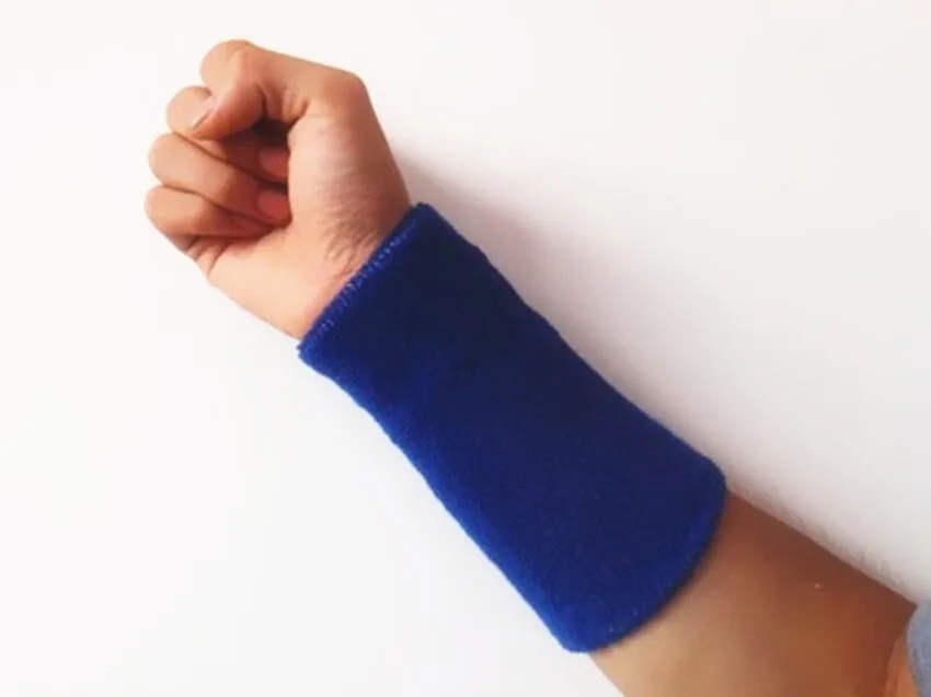sport zweethanddoek polsbandje katoen elastisch verband handsport polsbandje gym ondersteuning polsbrace wrap carpaal tunnel: YELLOW