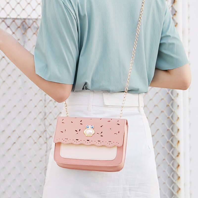 Crossbody Bag for Women Chain Mini Shoulder Bag Casual Small Messenger Bag Womens Cutout Handbags Purses Envelop Bags