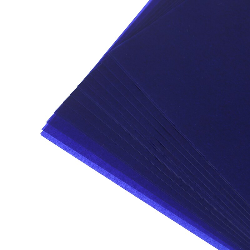 50 ark kulstofpapir 16k/32k/48k blå dobbeltsidet carbon kopimaskine stencil overførsel papir papirvarer kontorartikler