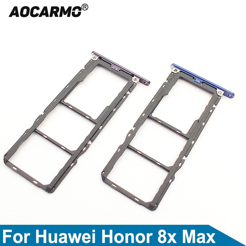 Aocarmo SD MicroSD Holder Nano Sim Card Tray Slot For Huawei Honor 8x Max Replacement Part