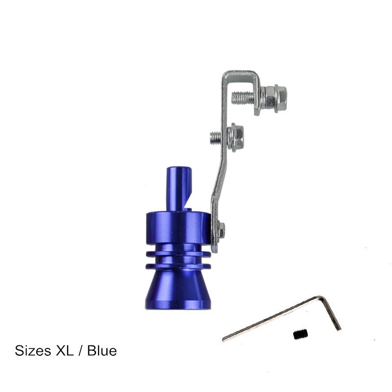 S/M/L/Xl Universele Tuning Auto Turbo Sound Whistle Muffler Uitlaat Tip Klep 5 Kleuren Voor motorfiets Auto Rechte Uitlaat TUR006: Blue XL