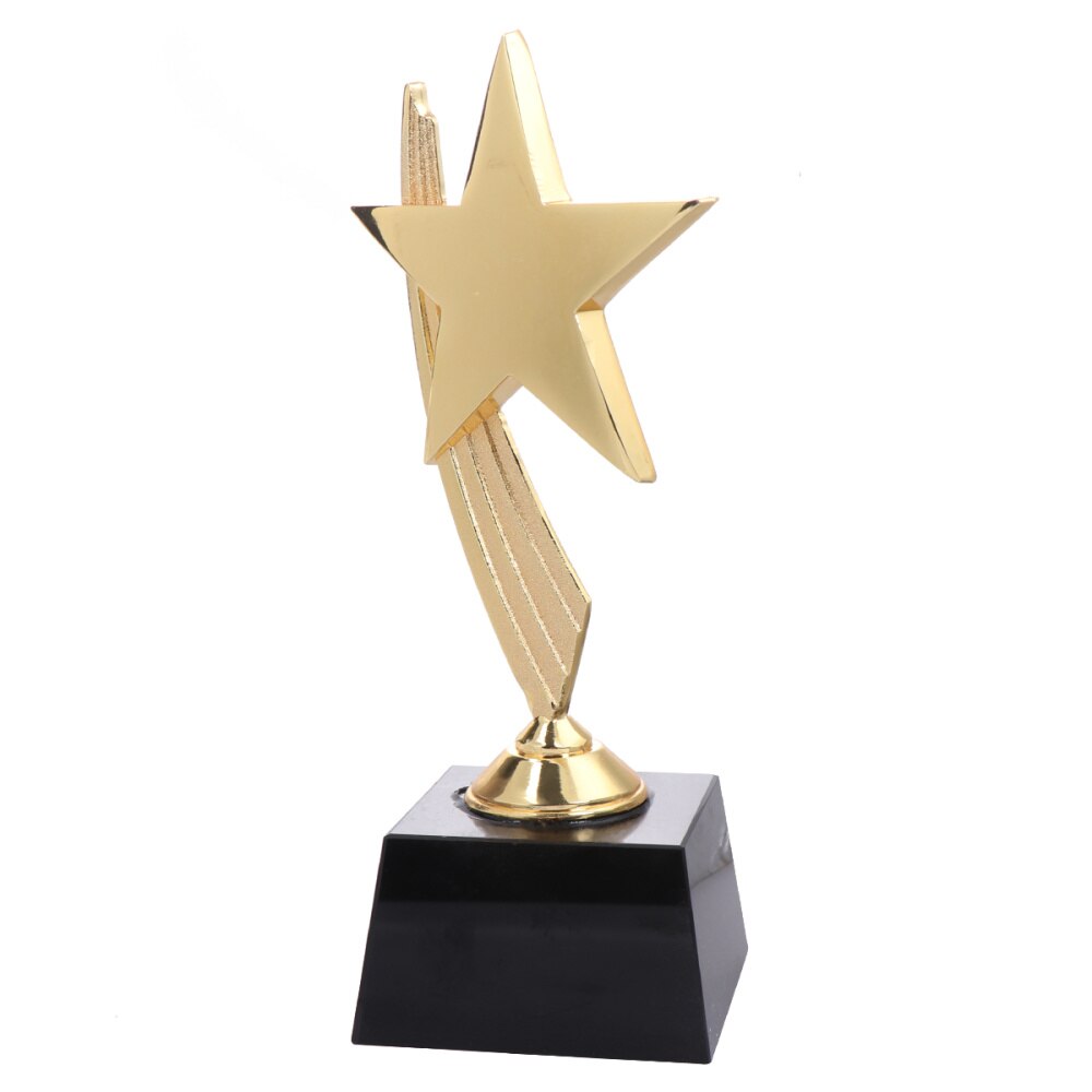 1PC Golden Star Award Trophy Resin Reward Prizes Decor Awards Trophy for Sports Competition Games: Default Title