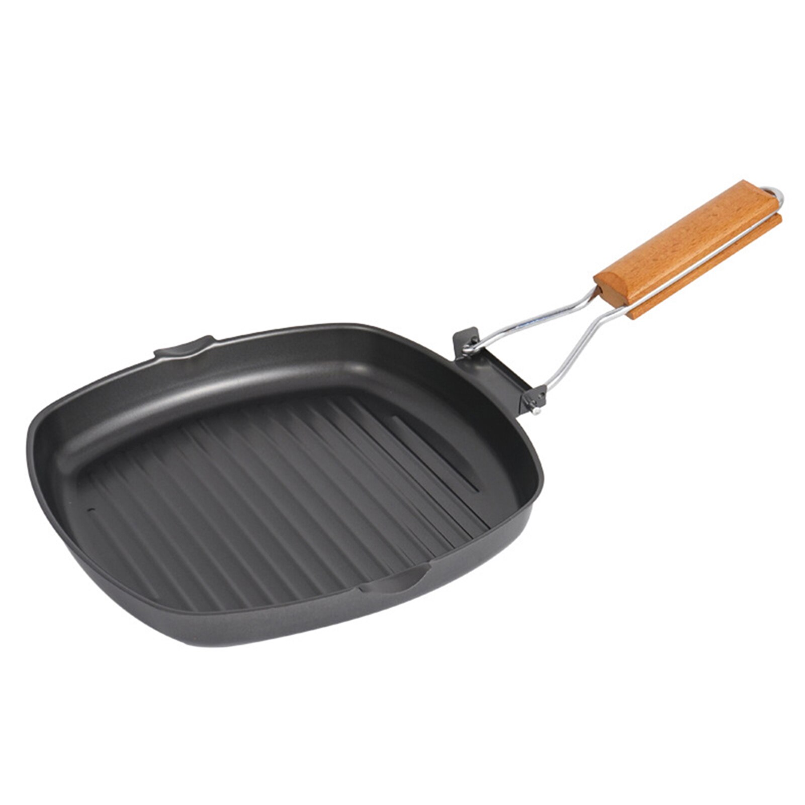 Outdoor Camping Frying Pan Ultralight Iron Steak Pot with Foldable Handle Outdoor Frypan Cooking Tableware Camping Pot