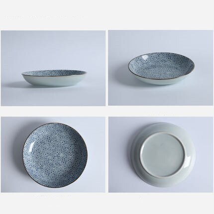 8 tommer keramisk plade husholdningsboller plade japansk stil keramisk middag plade keramisk morgenmad plade dessert fad