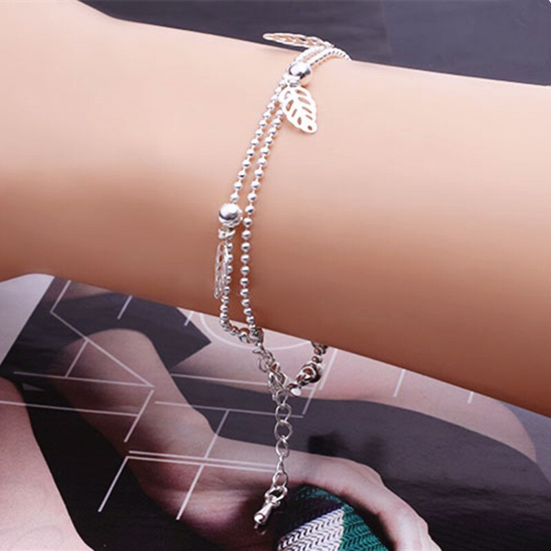 Mode Multi-layer Kristal Vinger Armband Voor Vrouwen Rhinestone Goud Kleur Armbanden &amp; Bangles Party Sieraden: Hollow Leaf