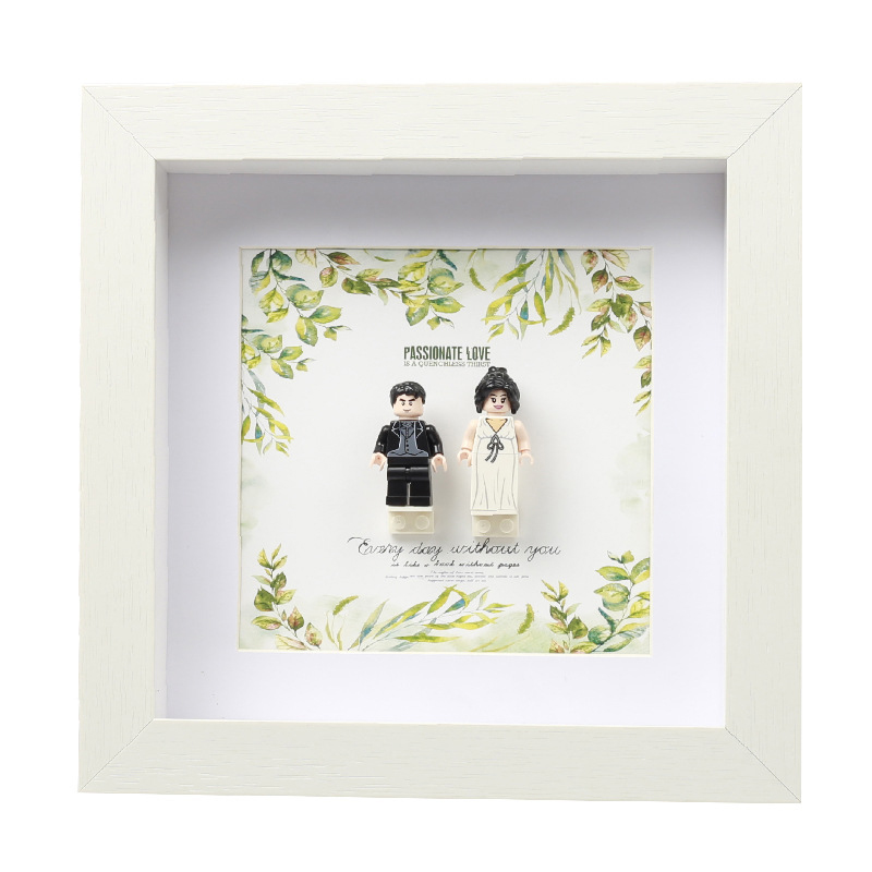 Square 8inch Shadow Box Frame Rabbet Depth 3cm For Girls,Lovers,Couples DIY Memory Kits Display,Home Decor. Table Photo Frame