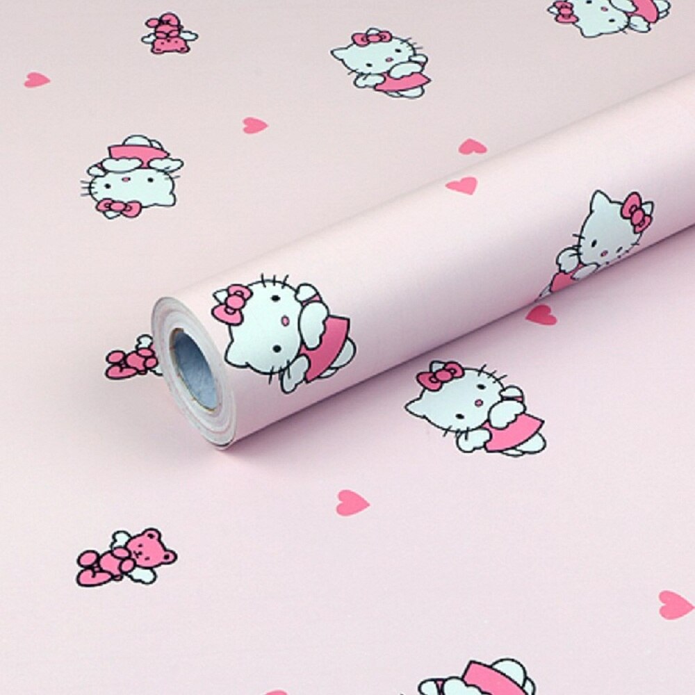 45 CM X 1000 CM HelloKitty Waterdichte PVC zelfklevende behang muurstickers woonkamer TV muur slaapkamer kids creatieve: Licht Groen