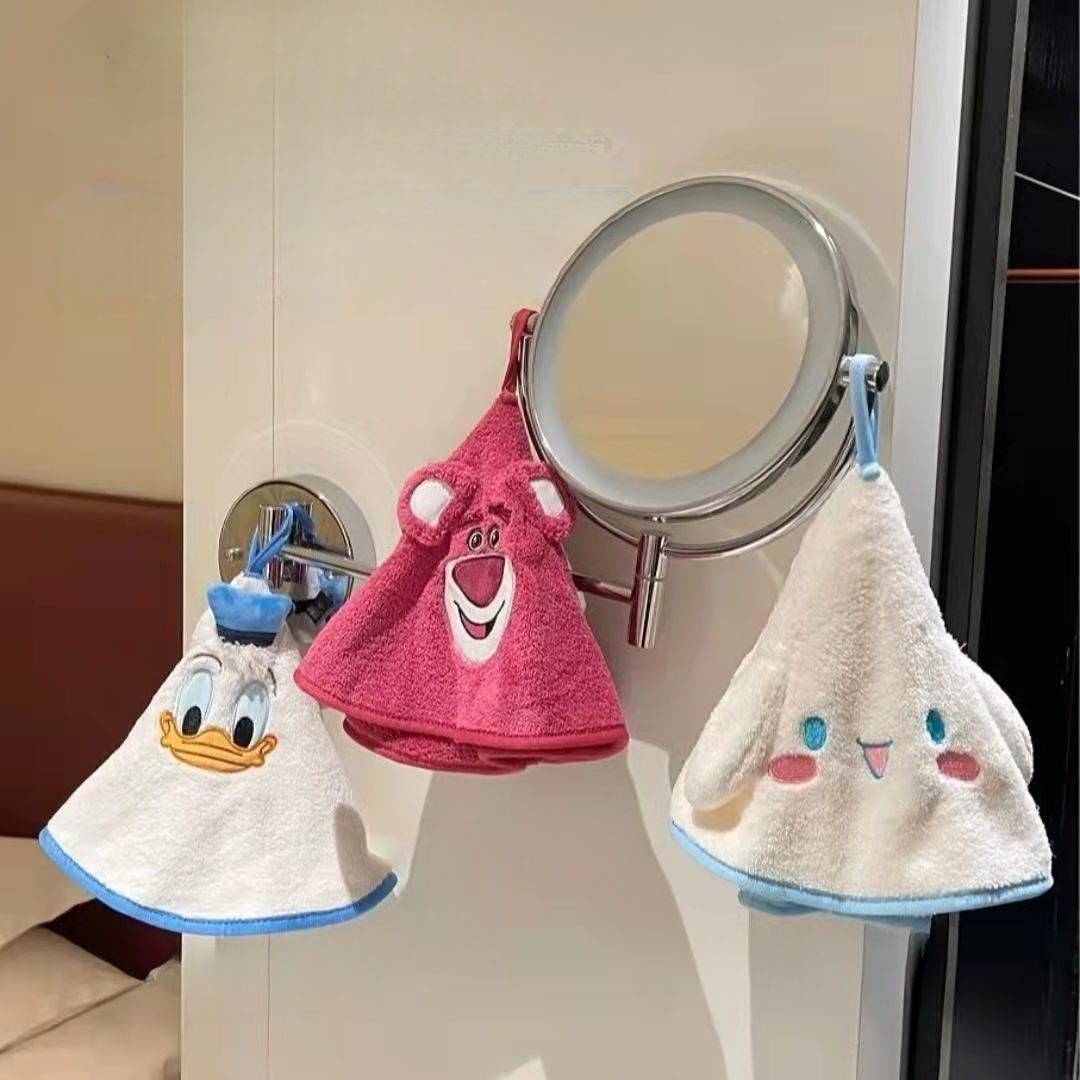 Serviette de toilette de dessin animé mignon pour enfants, décoration de cuisine, gant de toilette Kawaii, visage de mouchoir