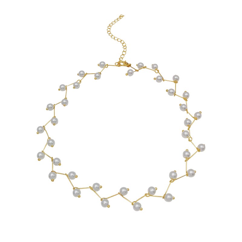 Creatieve Parel Tak Vorm Gold Choker Ketting Koreaanse Mode-sieraden Goth Meisje Ongebruikelijke Sleutelbeen Ketting Voor Vrouw