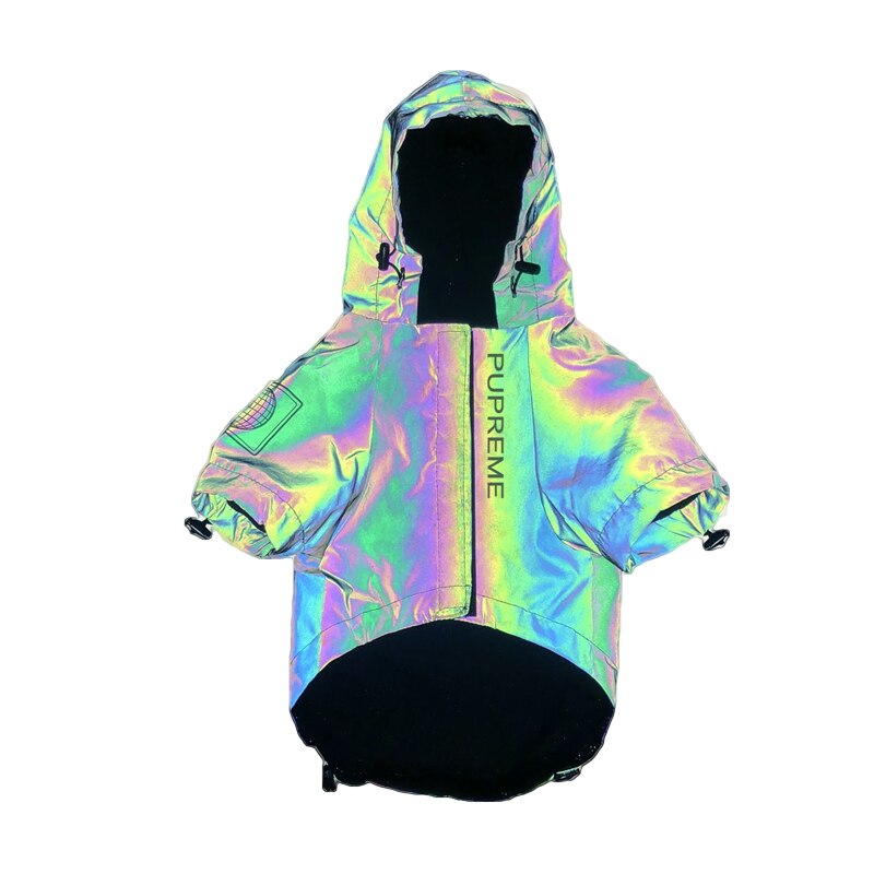 Chubasquero para perro mascota de 8 tamaños, ropa, chaqueta para perro impermeable con capucha, ropa para gato mascota reflectante a prueba de viento, ropa para caminar al aire libre para perro: S