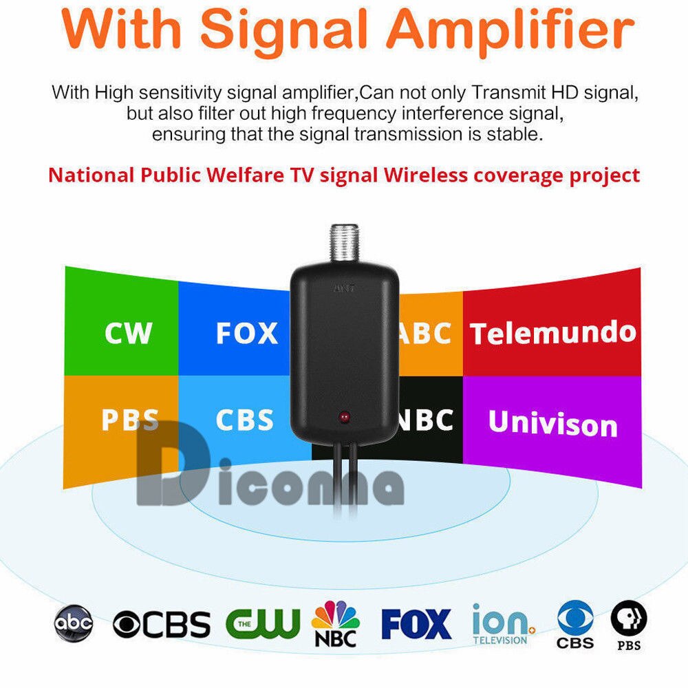 Heißer HDTV Antenne Verstärker Signal Booster TV High Gain Kanal Boost Indoor VHF UHF