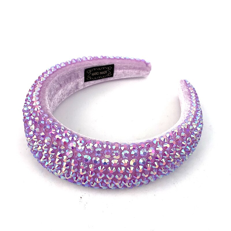 Headwear barroco bandana simulação cheia diamante bandana borda larga strass acessórios para o cabelo: 6 zi
