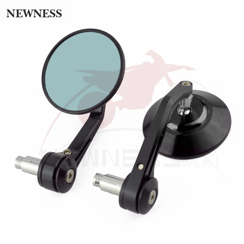 CNC 7/8" 22mm Universal Mirror Rearview Handle Bar End Mirrors Fit For Ducati Monster Aprilia Suzuki MV Agusta Cafe Racer: Black