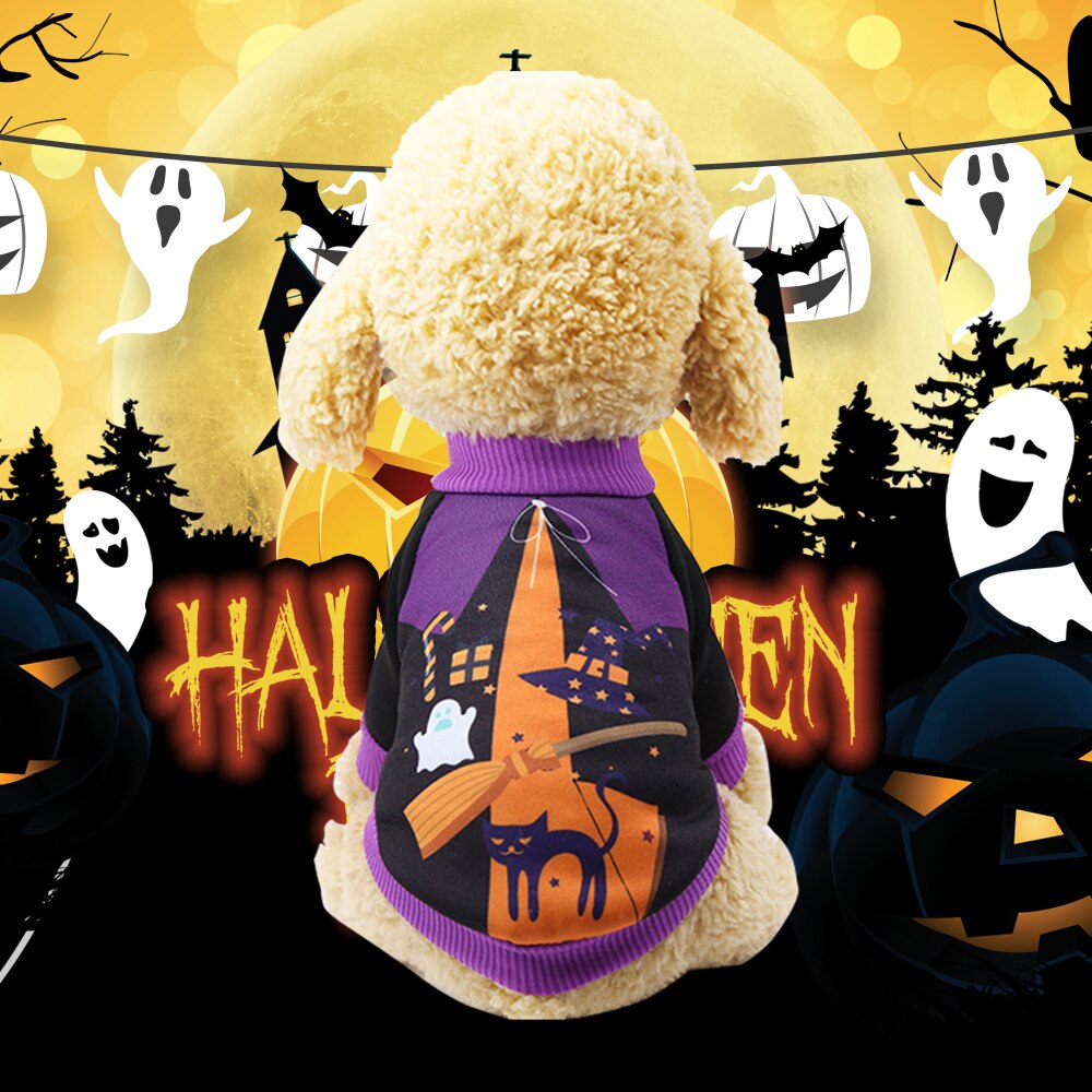 Halloween Carnaval Kat Kleding Funny Pet Kleding Winter Warme Hond Pompoen Pak Halloween Kostuum Partij Kleding Voor Puppy Kat Hond
