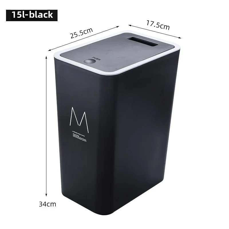 Kunststoff-Mülleimer mit großer Kapazität, Badezimmer-WC-Abfallbehälter, Heimgebrauch, Mülleimer, hygienisch, beliebtes Online-Produkt, Haushaltsbedarf: Gelb / 20l