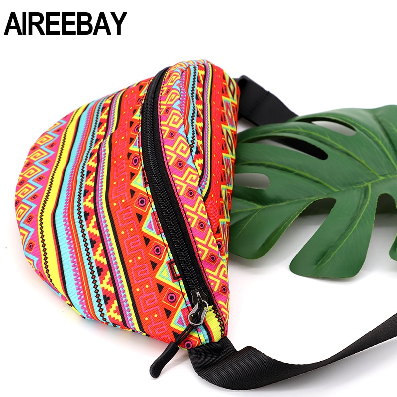 AIREEBAY Africano di Stampa Delle Donne del pacchetto di fanny 2020 marca nuovo anca Petto Sacchetto di Grande Capacità Sacchetto Della Vita Della Cinghia per le Ragazze tutto'aperto di viaggio