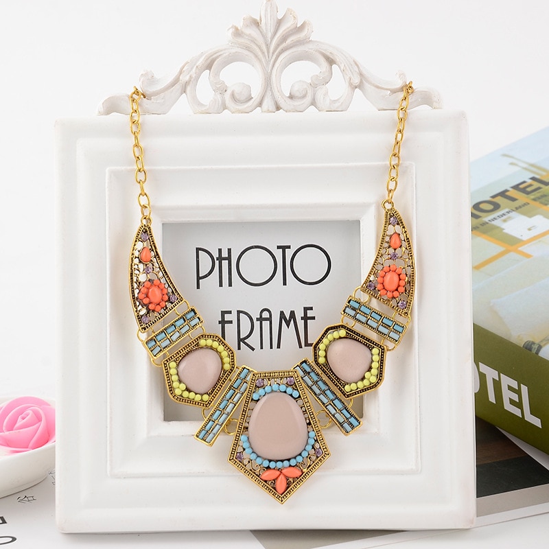 Bohemian Jewelry Sets For Women Triangle Necklaces & Pendants African Beads Jewelry Set Party Necklace Earrings Set