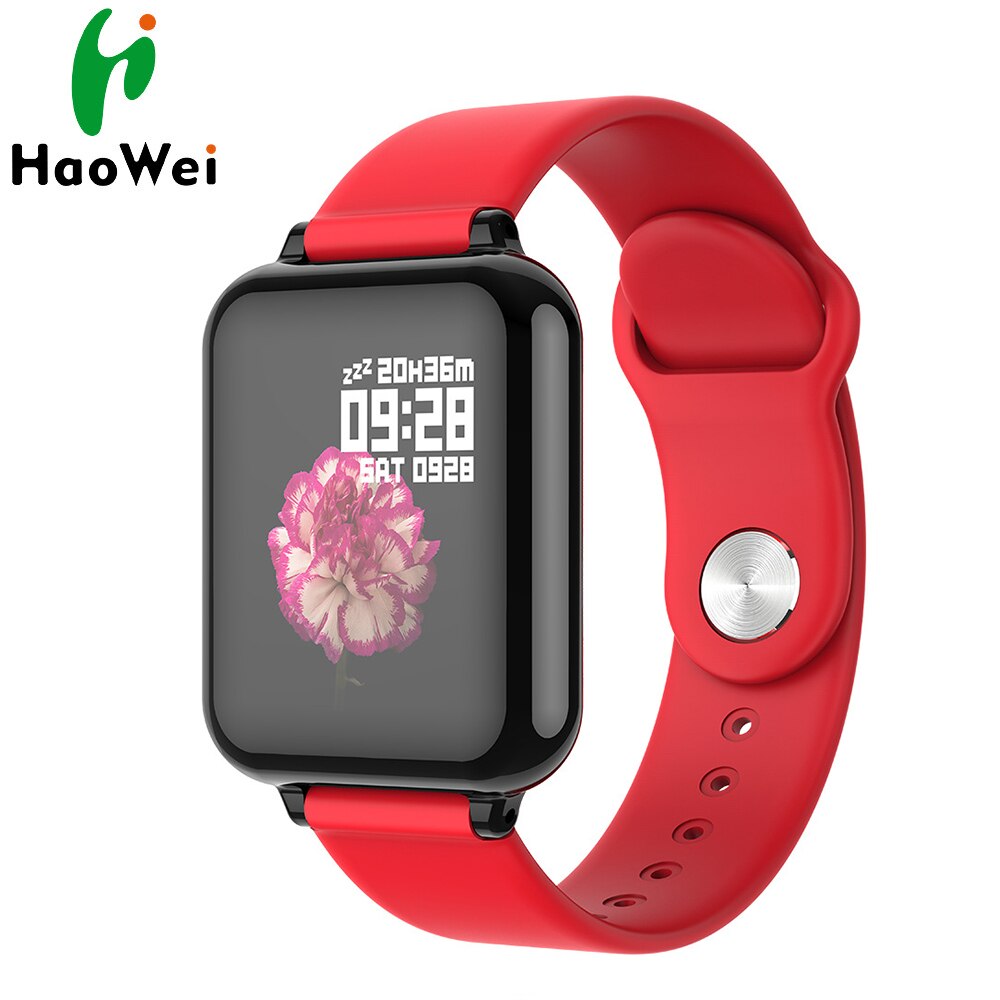Xiaomi Haylou solaire LS02 montre intelligente 1.4LED pouce IP68 étanche Sport tension artérielle Bracelet pour Android iOS solaire poignet: HAOWEI Red