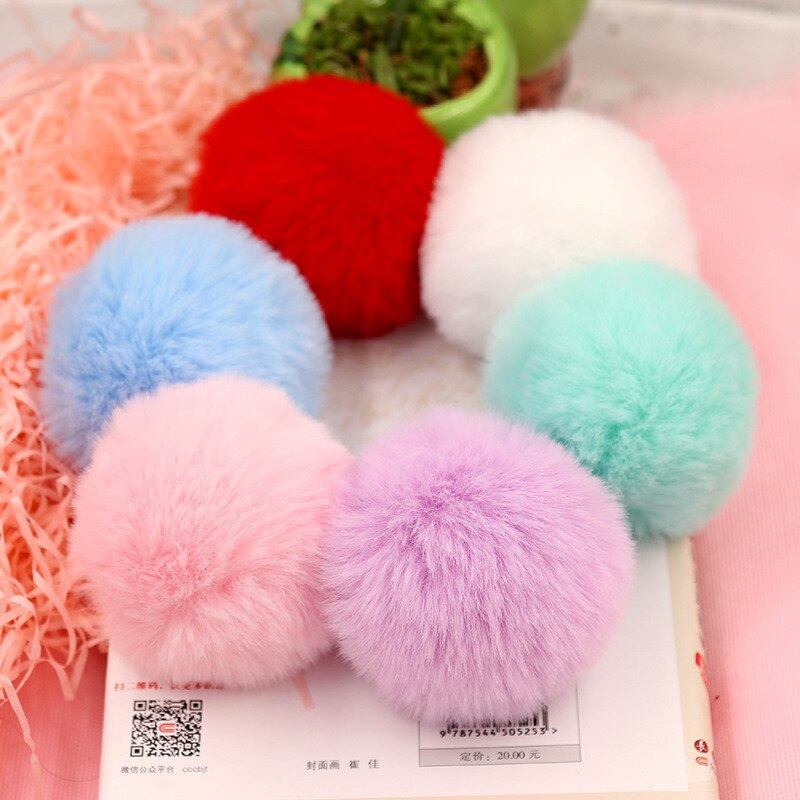 6cm Rex Rabbitt Haarbal Mooie Pluizige Stof Pompom Vrouwen Tas Sleutelhanger Hoofdband Speelgoed DIY Accessoire Sieraden Grote Zachte harige Pompons