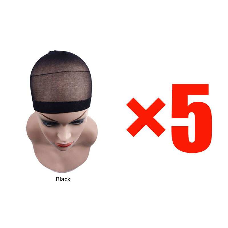Red elástica para el cabello para mujer, gorro tejido con forro negro, redes para el cabello cómodas, gorro de peluca de rejilla con extremo abierto,: Marrón claro