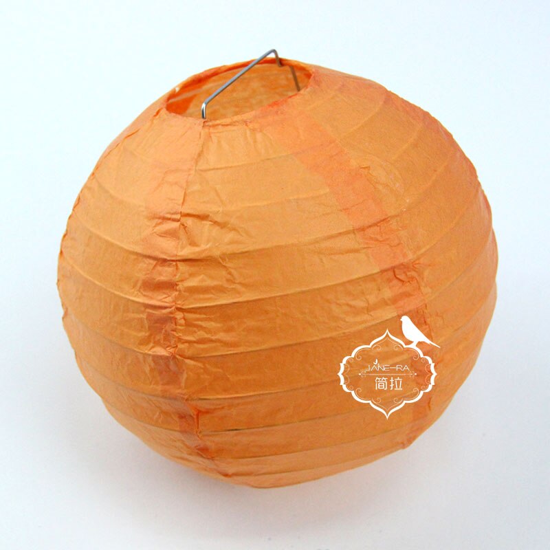 Neue 1 STÜCK 20 cm China Runde Papierlaterne Festival Lieferungen Geburtstag Hochzeit Dekoration dekor handwerk DIY Lampion laterne: Orange