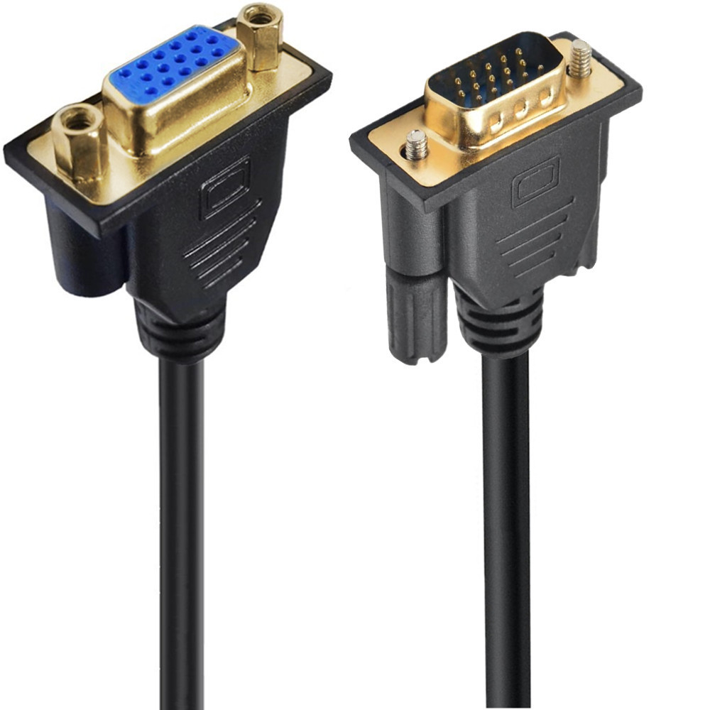 Cavo VGA 3 + 6 angolato da 90 gradi verso il basso Cavo di prolunga RGB HD da 15 spillo maschio a maschio per PC tenere sotto controllo per computer TV Proiettore 50 cm 1,5 m 3 m: grigio / <=0.5m