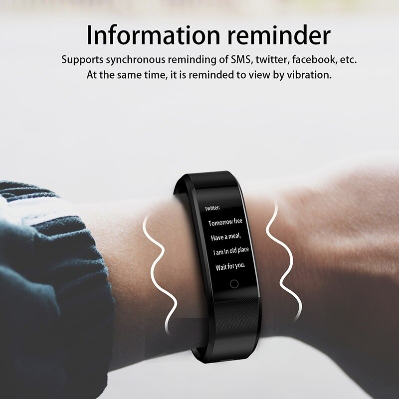 ID115 Plus pulsera inteligente deporte Bluetooth pulsera con supervisión de frecuencia cardiaca ver Actividad Fitness banda inteligente