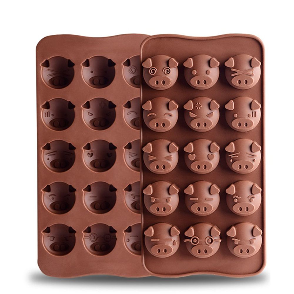 15 gaten grappige varkenvormige siliconen zeep snoep fondant chocolade keuken mal siliconen chocolade koekjes taart diy accessoires