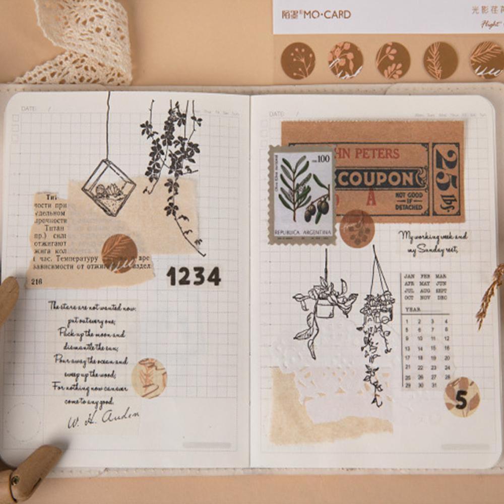 1pcs Stationery Stickers DIY Planet Sticky Paper Kawaii Diary Scrapbooking Round Plants For Decoration Stickers W5X6