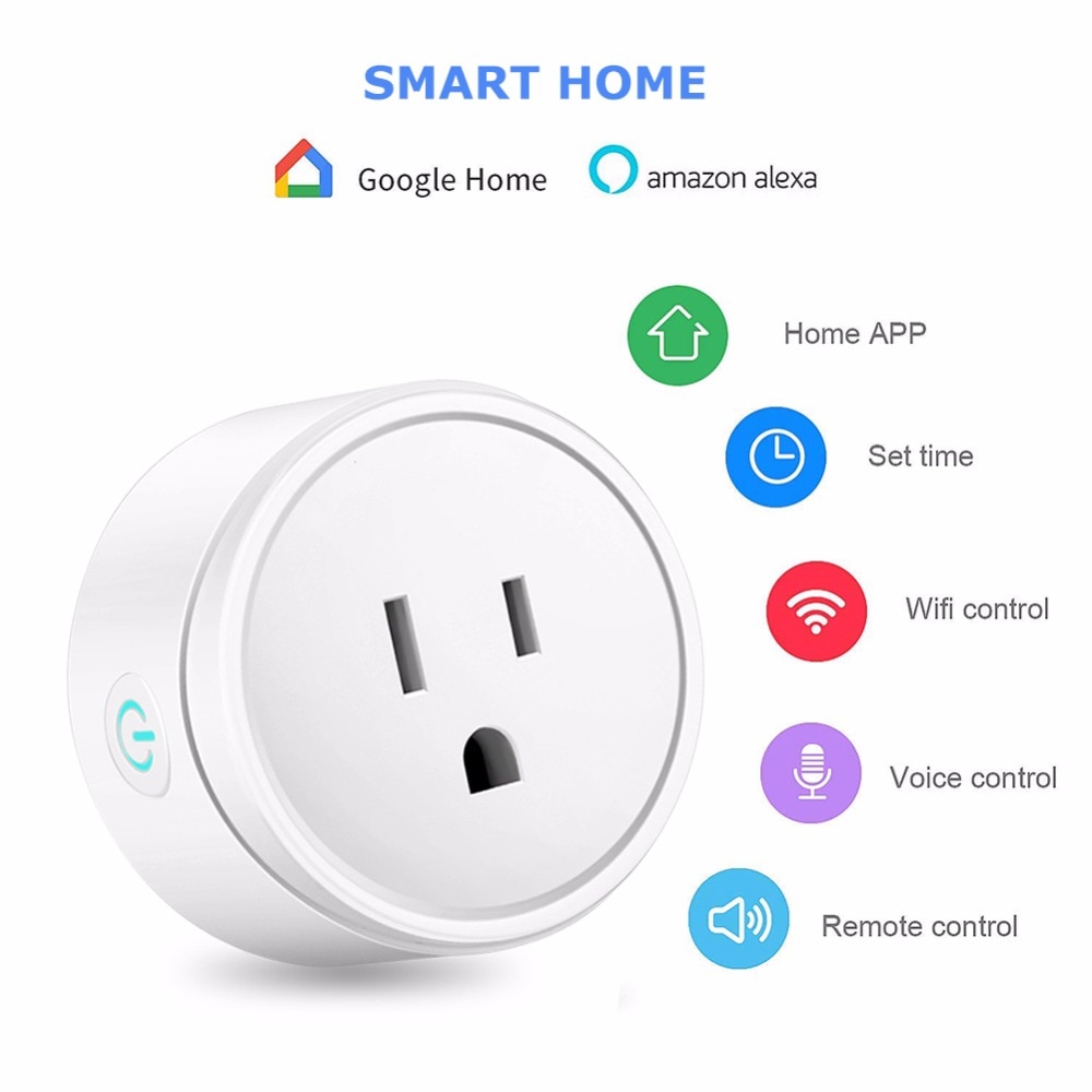 Prise intelligente Wifi prise intelligente moniteur de puissance EU télécommande vocale prise domotique travail avec Google accueil Alexa IFTTT