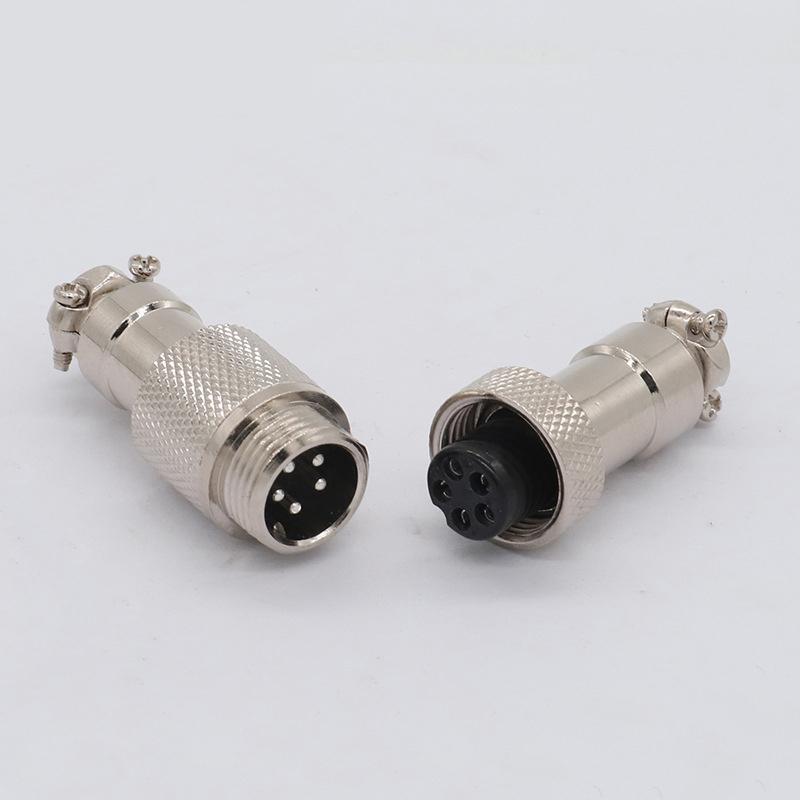 ZHQCN GX12 Industry M12 Welding Cable Wire Connector 5A 125V Power Connectors 2 3 4 5 6 7 Pin Threaded Coupling Solder Terminal: 5 pin