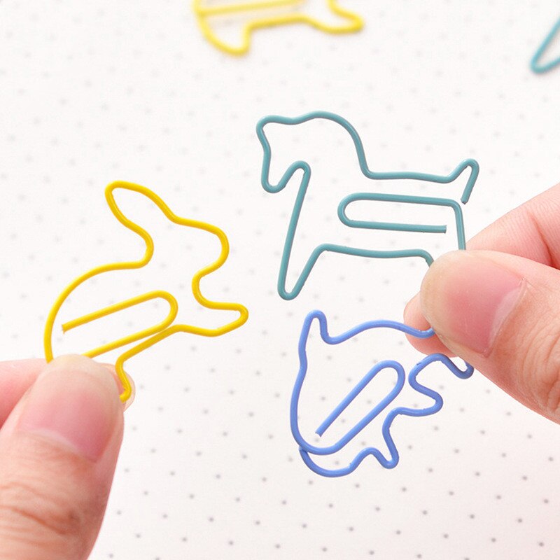 12pcs/box Cartoon Shape Paper Clips Notes DIY Bookmark Metal Binder Clips Notes Letter Paper Clips Bookmarks