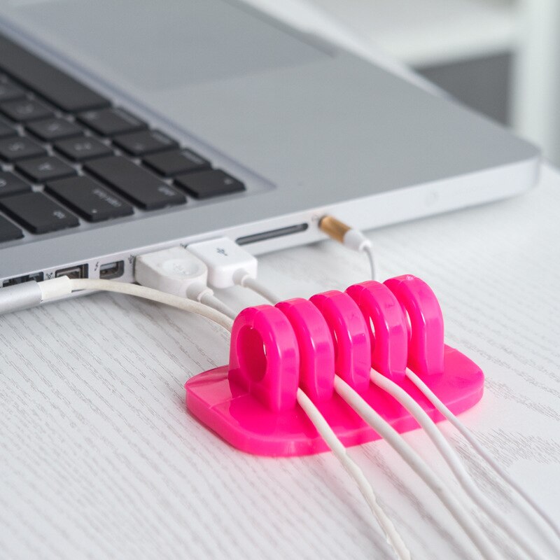 1pc Soft Silicone Cable Winder Wire Storage Home Office Desk Organizer Supplies Earphone Cable Holder Wrap Cord Desk Accessory