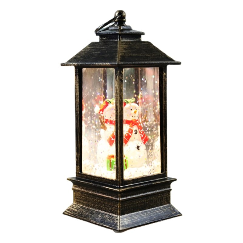 Kerst Sneeuwbol Lantern Battery Operated Led Light Water Glinsterende Santa Sneeuwpop Opknoping Nachtlampje Thuis Ornament: Snowman