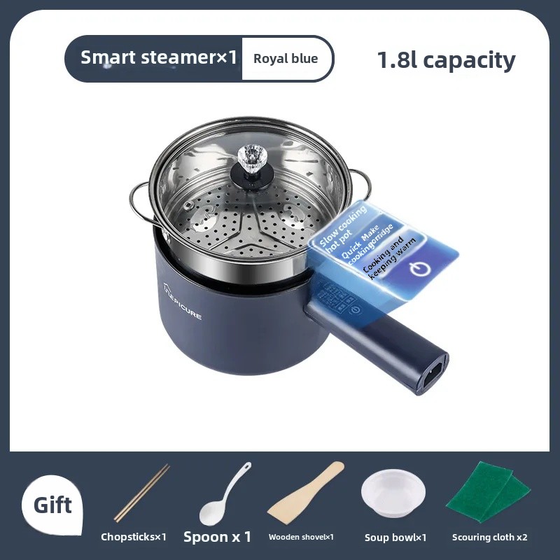 Mini Multifunctional Electric Wok 110V US Standard Student Dormitory Soup Pot Noodles Cooking Rice Heating Pot for Home Use: PURPLE / US