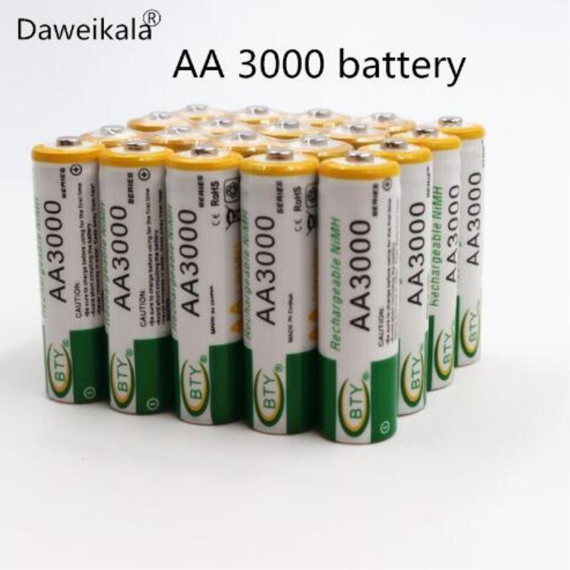 100% 3000Mah Aa Ni-Mh 1.2V Oplaadbare Batterij Opladen Vooraf Opgeladen Ni-Mh Oplaadbare Batterij Voor Speelgoed Camera microfoon
