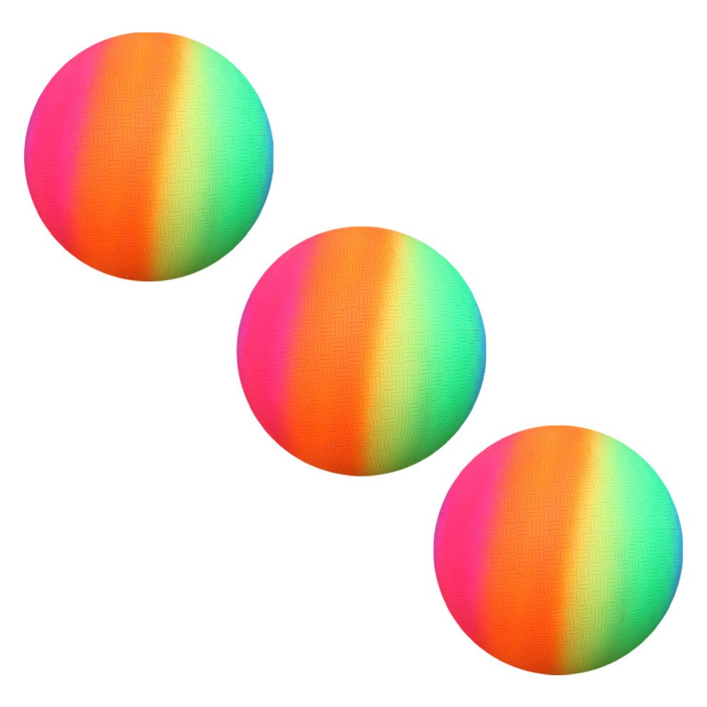 3pcs Ball Strong Interesting Rainbow Color Ball Rainbow Sports Ball Bounce Play Ball for Playground