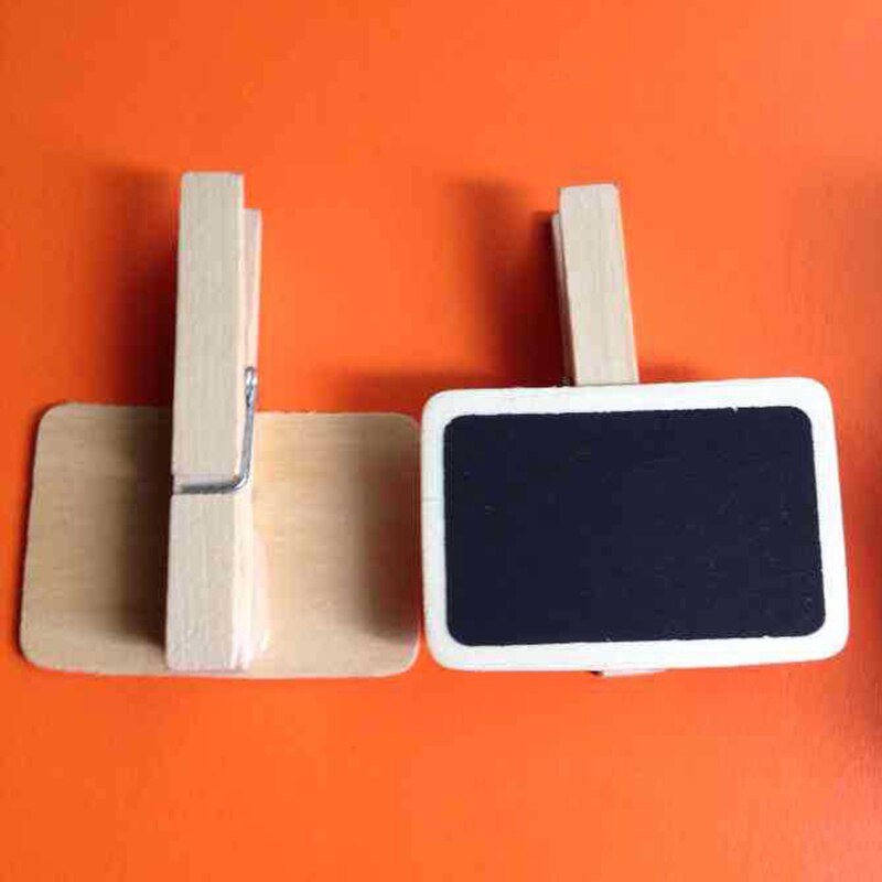 Mini Wooden Blackboard Memo Sign Message Small Note Stand Clip for Food Labels Party LFX-ING