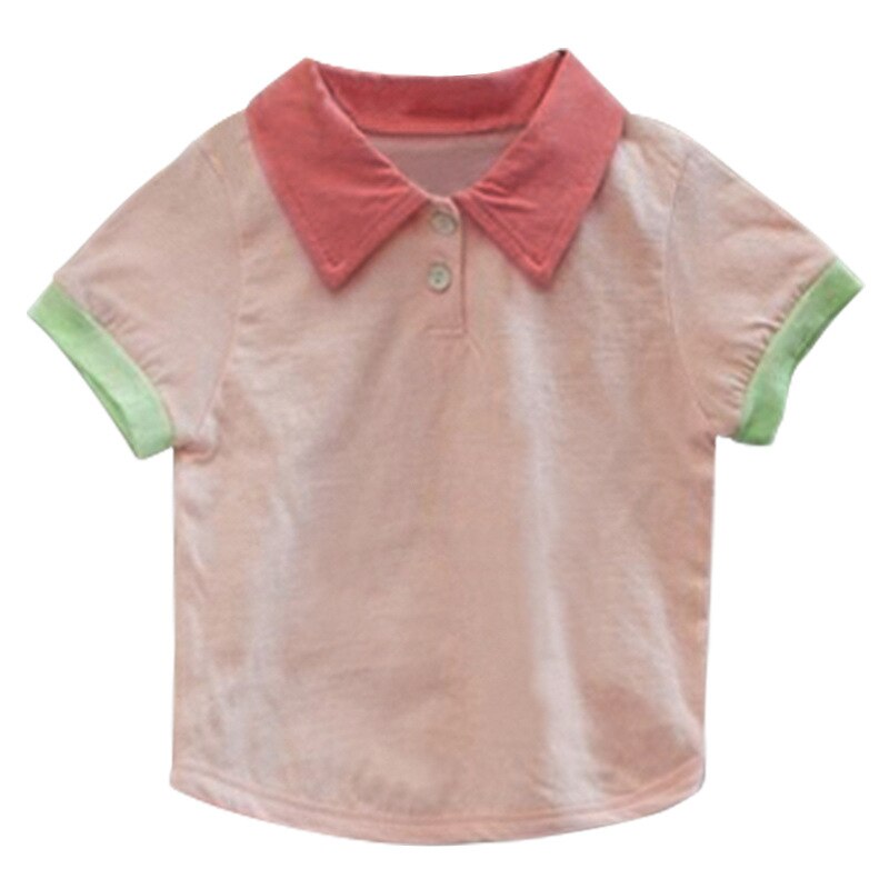 Zomer Baby Tops Peuter Baby Jongen Splicing Mode Korte Mouwen T-shirt Baby Meisje Ademend Katoenen Kleding