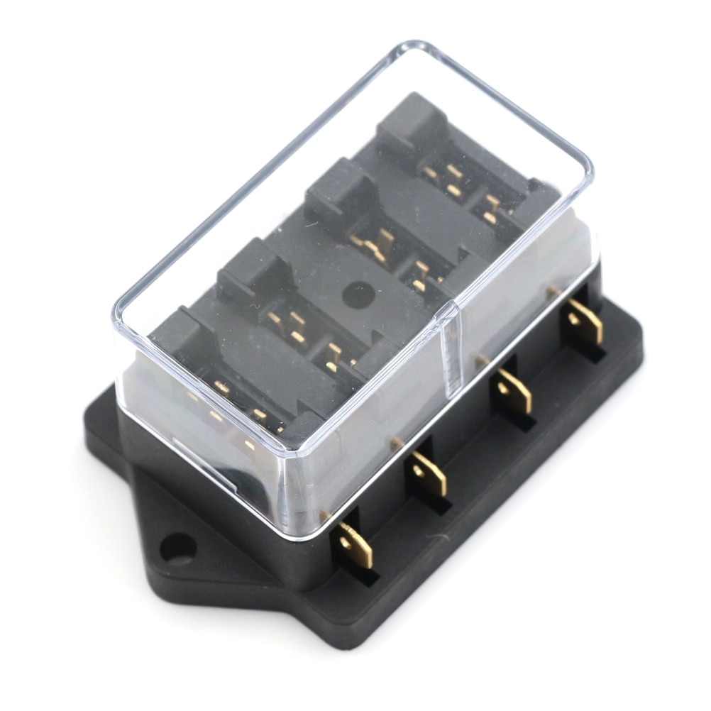 4 Way Circuit Standaard Ato Blade Fuse Box Dc 12V/24V Auto Zekering Blok Houder Gevarieerde Manier vlakke Plaat Zekeringkast Auto Zekering Accessoire